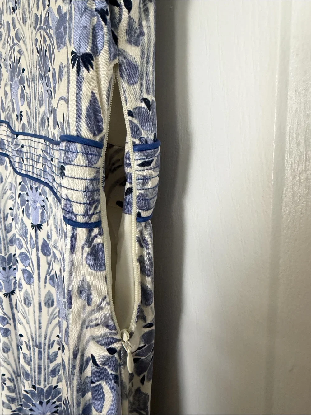 Tory Burch Blue and White Floral Sleeveless Mini Dress